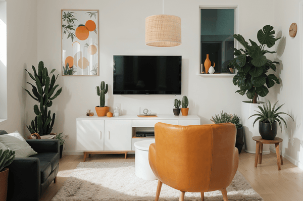 HVID RATTAN HÆNGELAMPE 1 FLAD RATTAN LAMPESKÆRM 20CM