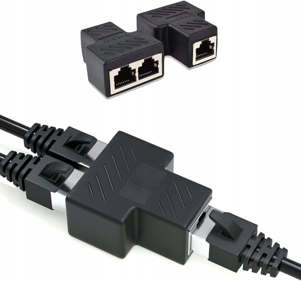 SPLITTER LAN 1x2 ADAPTER SWITCH SPLITTER 2xRJ45 ETHERNET 100Mbps