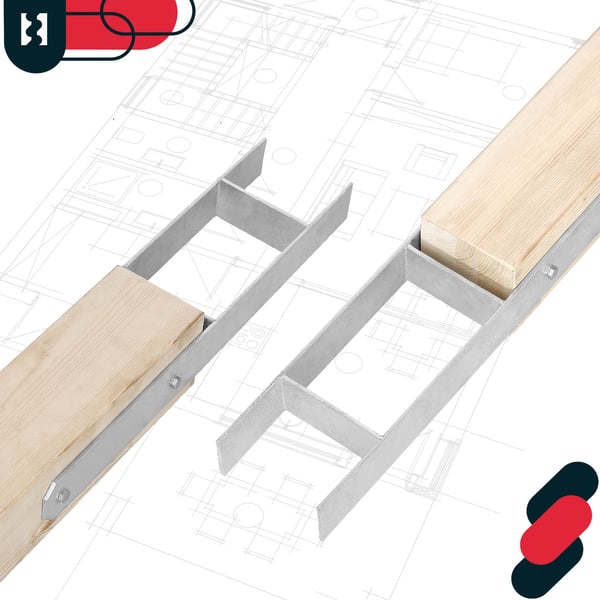KOTARBAU® H-stolpebas til indstøbning, konsol, galvaniseret stålankre, 80 mm, 4-pack