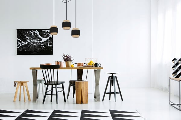 Hængende lampe, loftslysekrone, lampeskærm, boho juta