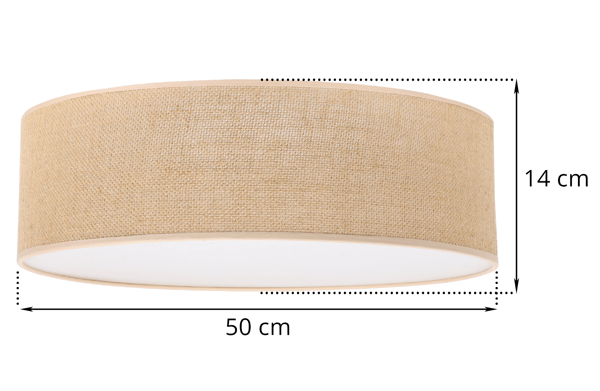 TAKLAMPA JUTA PLEXI BEIGE 50CM E27