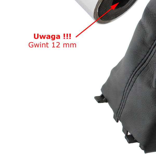 Mazda 6 GG/GY 02-08 Växelspaksknopp Svart Läder 5 VÄXLAD 12MM + Växelspaksdamask + Ram 2 st. SET
