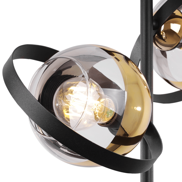 RONDA LOFTLAMPE SORT OG GULD 2 FLADE GYLDNE LAMPER E27