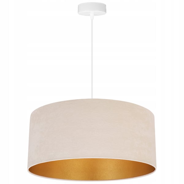HÆNGENDE LAMPE LOFTSKRONE GYLDEN FLØJLSSKÆRM