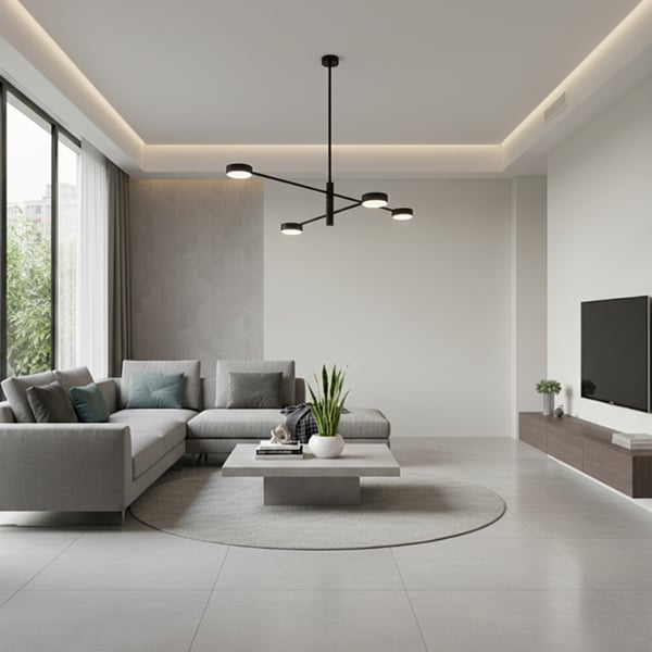 Loftlampe hængende LED 4x GX53 lysekrone reflektor sort OVILO LUMILED