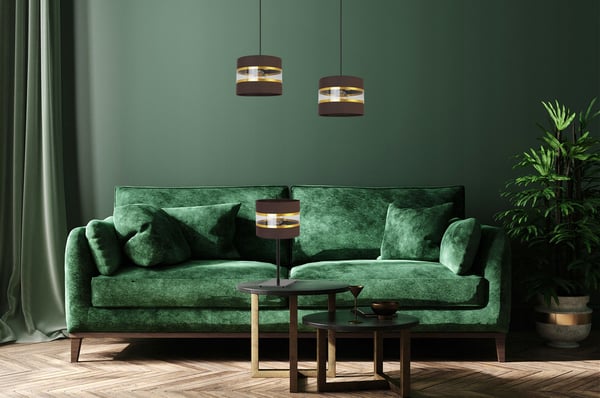 NATBORDLAMPE, ELEGANT GYLDET LAMPESKÆRM, 20 CM