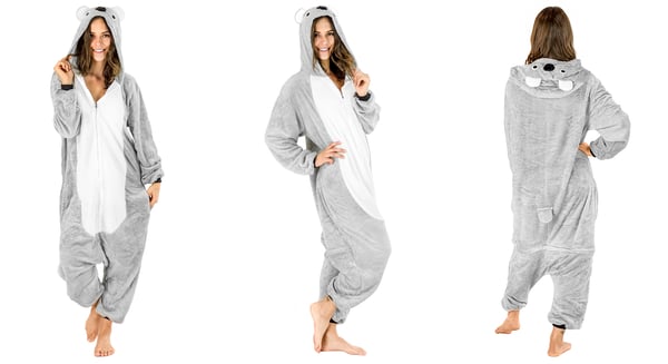 Koala-heldragt til mænd, gave til manden, kigurumi-jumpsuit, vinter M, koala-heldragt - M