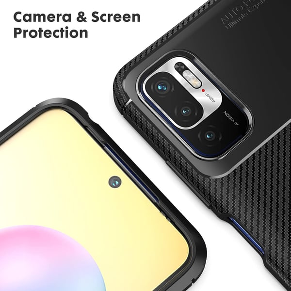 Bagcover til Xiaomi Redmi Note 10 5G / Poco M3 Pro 5G sort + 3x glas