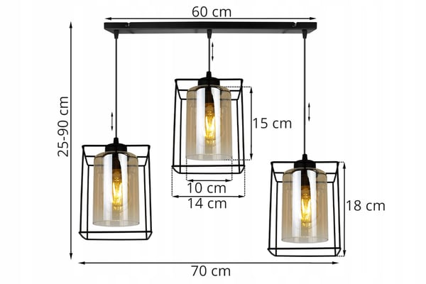 MODERNE ELEGANT HÆNGELAMPE MED GLASSKÆRM
