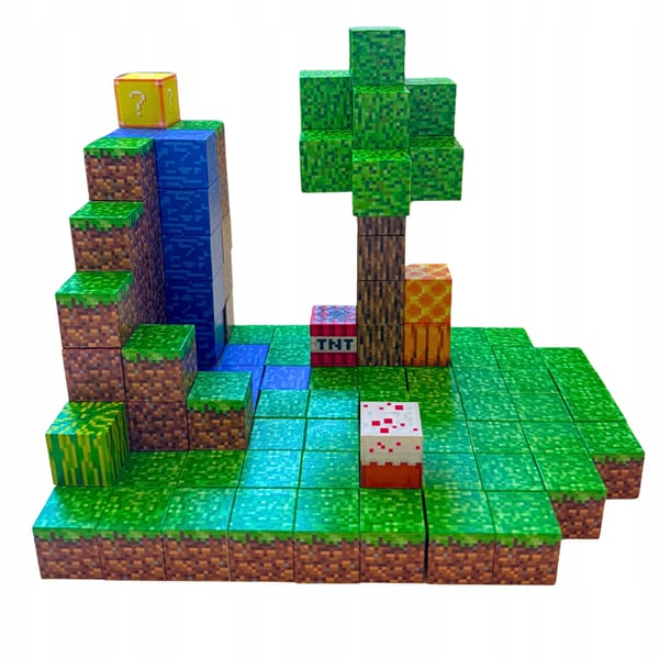 Minecraft pædagogisk magnetisk klodssæt 128 dele og figurer