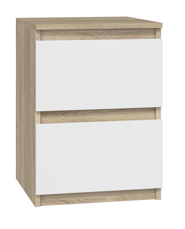 Malwa M2 sengebord, hvid, Sonoma