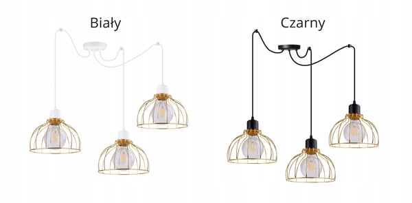 Lofthængende lampe med lysekrone i gylden edderkop-stil
