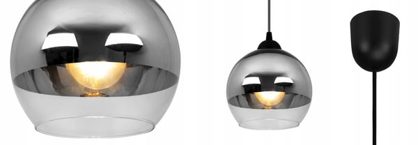 ELEGANT HÆNGELAMPE, GLASLAMPE, KROM LED