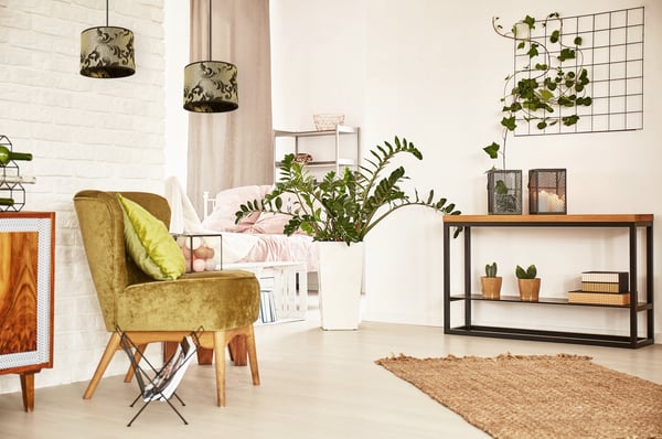 HÆNGELAMPE, LOFTKRONE, LAMPESKÆRM, GULDMØNSTER
