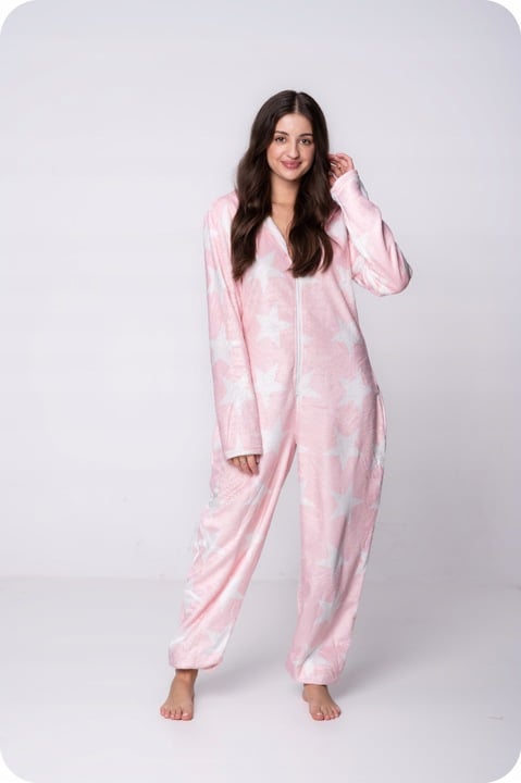 Pajama Onesie Kigurumi-dräkt förklädnadskostym vita stjärnor