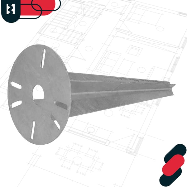 Trädgårdslampfot markstansad rund ankarfäste 150 mm