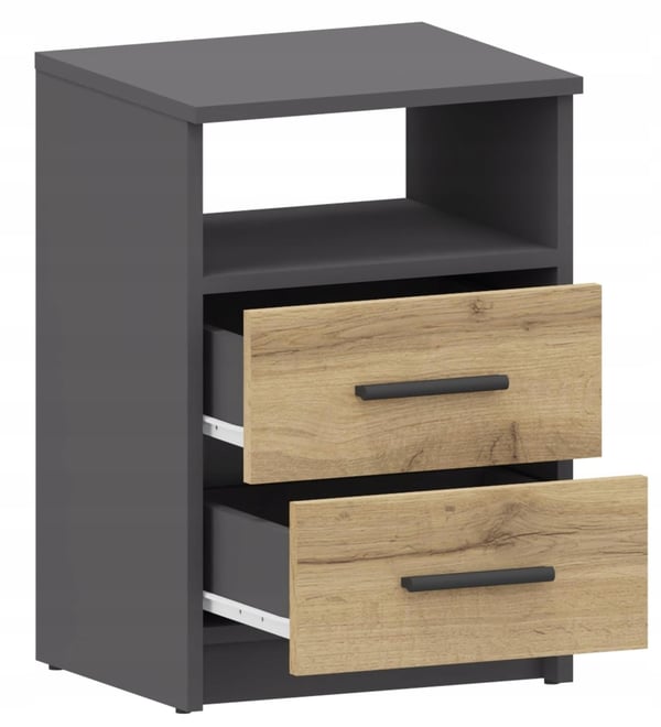 Natbord 2SO antracit-wotan natbord skuffer kommode UFC hylde