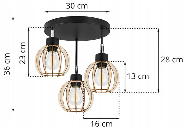 MODERNE LED-LOFTHÆNGELAMPE I TRÆ