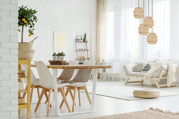 Hængende lampe, loftslysekrone, lampeskærm, boho juta