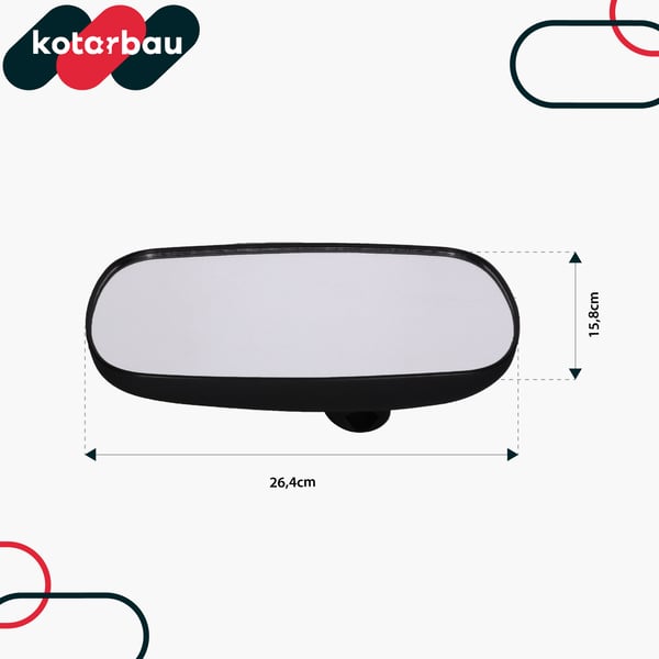 KOTARBAU® Universal panoramaspegel med vred för traktorer och byggmaskiner 264 x 158 mm