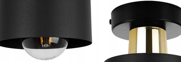 LOFTSLAMPE, VÆGLAMPE, PLAFON, LAMPESKÆRM, SORT LED