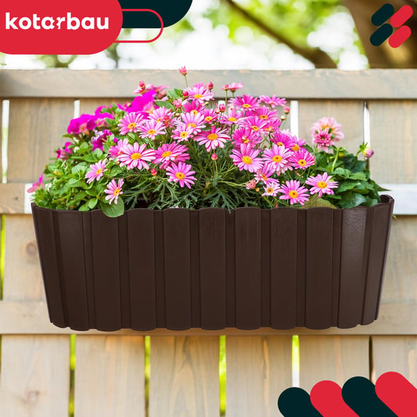 KOTARBAU® Balkongkruka oval rustik brun 400 mm 6-pack
