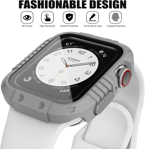 Apple Watch 4/5/6/SE 44mm Urkasse, Forstærket Matgrå