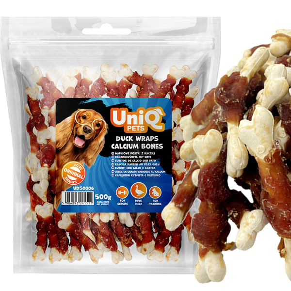 Koiran herkut, välipalat, UniQ Pets Ankankuutiot 500g