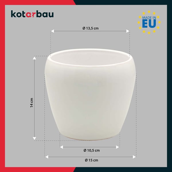 KOTARBAU® 2 st. blomkruka 13,5 cm vitglaserad keramik med dekorativt lock
