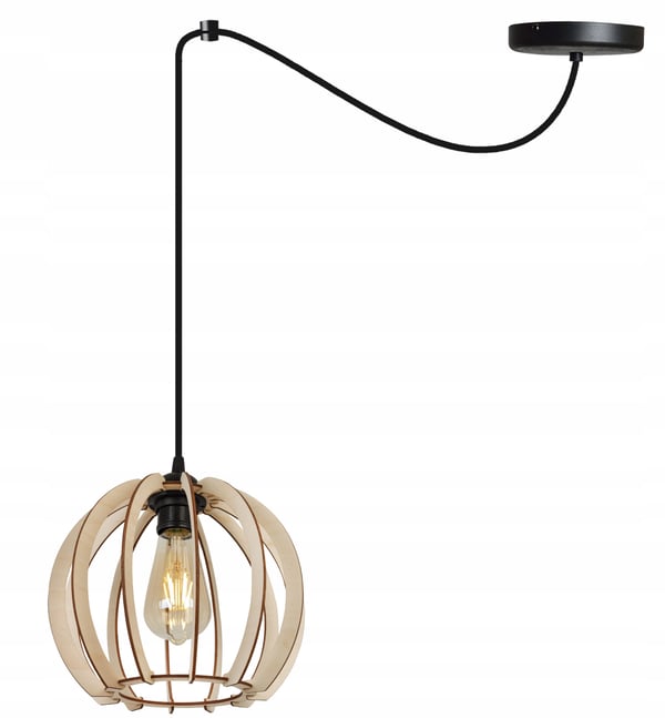 MODERN LED-TAKLAMPA I TRÄ