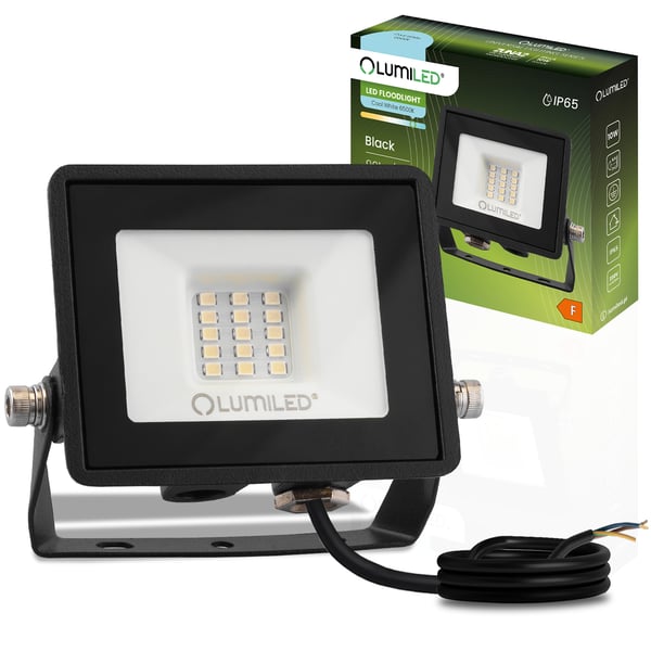 LED-valaistus ZUNA2 10W 900lm 6500K IP65 musta LUMILED