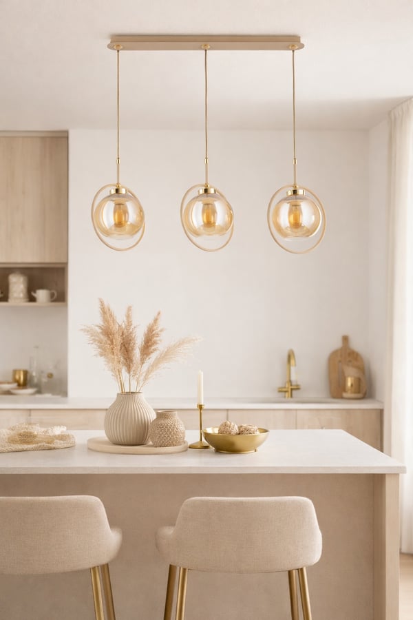 Galaxy Beige glas hänglampa 3xE27