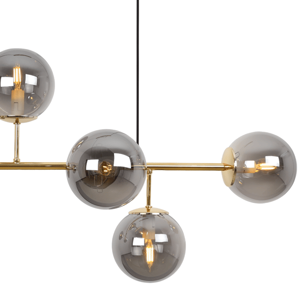 SIENA GULD LOFTLAMPE 6 FLAD GRAFITLAMPE E14 LANGE ARME