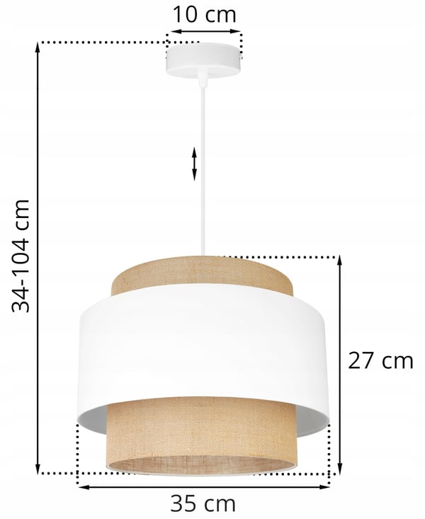 Hængende lampe, loftslysekrone, lampeskærm, boho juta