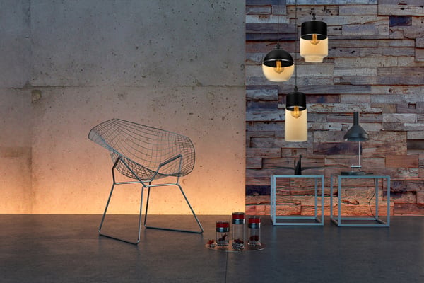 HÆNGENDE LOFTSLAMPE, GLASPLAFON, LED-LAMPE