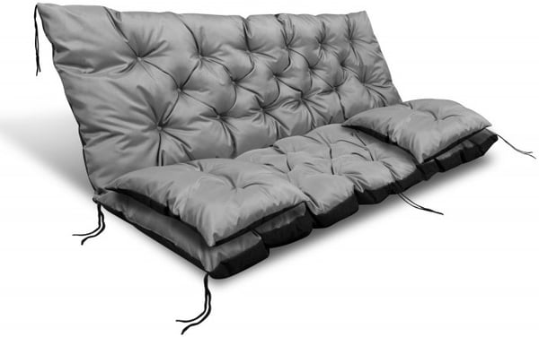 Puutarhapatja 120x60x50 cm + 2 vedenpitävää harmaata patjaa heiluripenkille