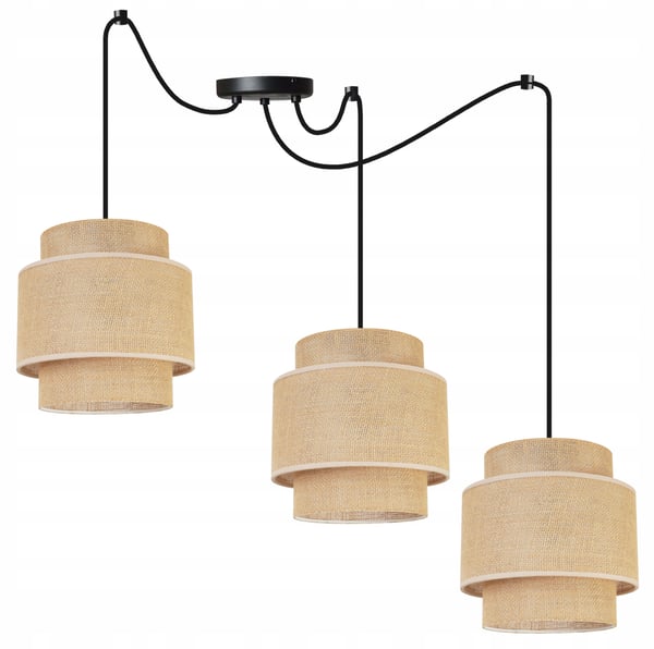 Hængende lampe, loftslysekrone, lampeskærm, boho juta