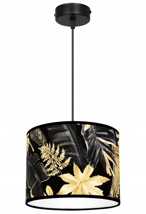 Lofthængende lampe, lampeskærm, gyldne blomster, LED