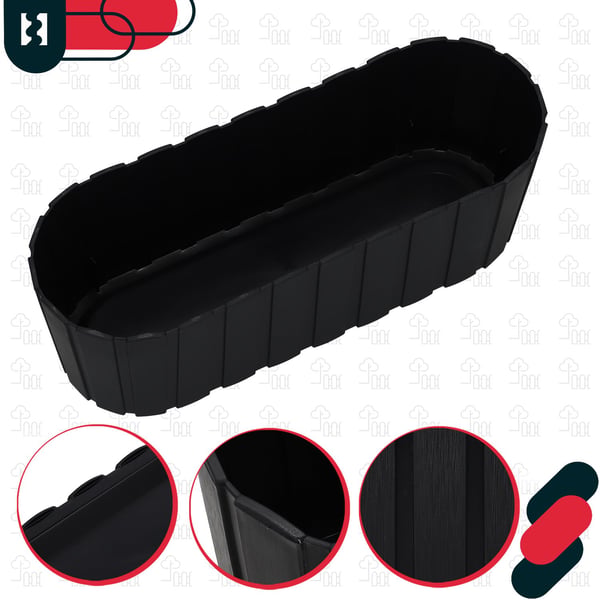 Pitkulainen kukkaruukkulaatikko kukille ja yrteille parvekkeelle antrasiitti 40 cm 4 kpl