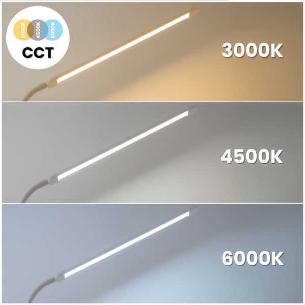 Golvlampa LED 14W CCT dimbar med höjdjustering LONGA 2 vit LUMILED