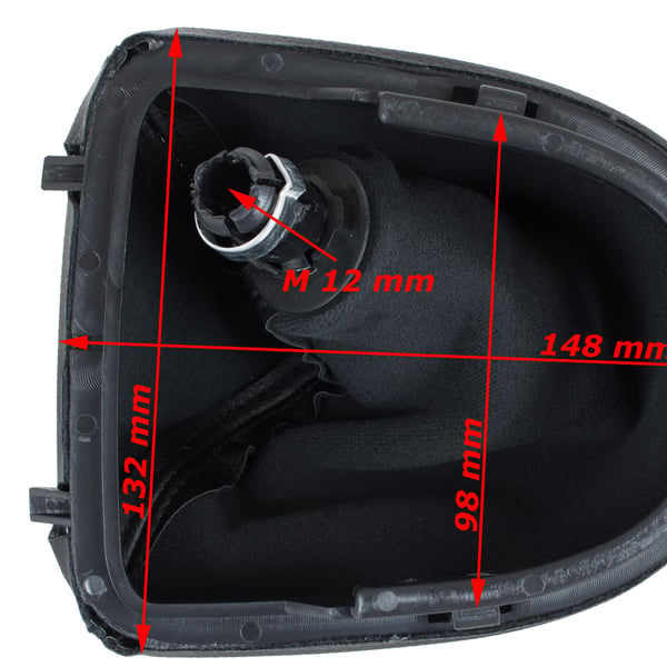 Seat Leon II 05-13 SVART ECO LÄDER växelspaksknopp + damask med ram 6 VÄXLAR