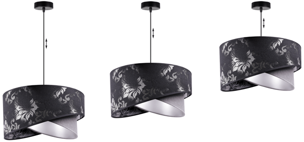 GLAMOUR SORT HÆNGENDE LOFTSLAMPE LYKRONE