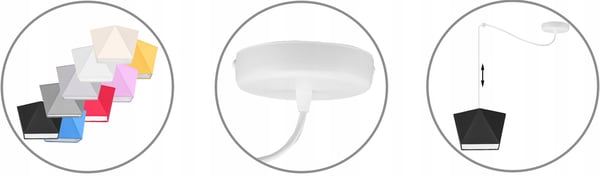 Lofthængende lampe med loftskrone og edderkopskærm