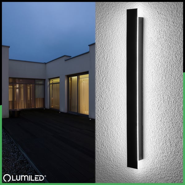 Trädgårdslampa LED väggmontering PELIO väggarmatur fasad 18W 4000K IP65 LUMILED