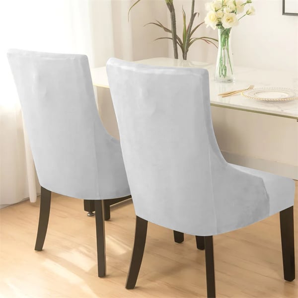 Toscana samettinen tuolinpäällinen, vaaleanharmaa paksu