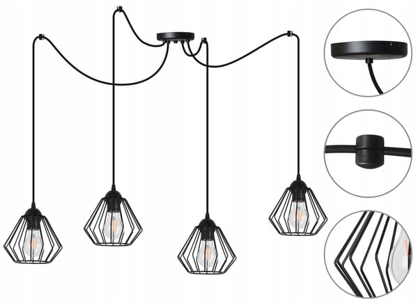 HÄNGANDE taklampa ljuskrona SPIDER loft E27 LED