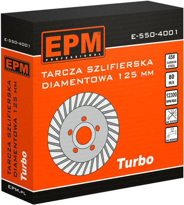TURBO DIAMANT SLIBESKIVE 125MM - E-550-4001
