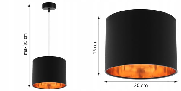 LOFTSLAMPE MED GYLDET LED-SKÆRM