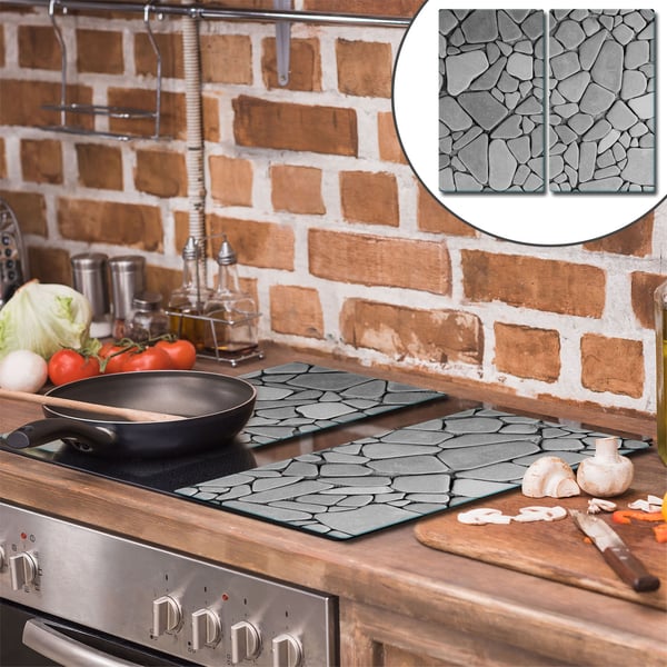 TMK ArtDeko skärbräda i glas 2x 30x52 stenar