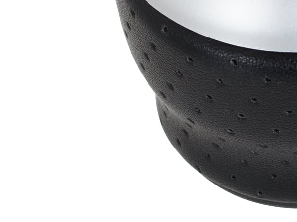 Hyundai Coupé 02-08 Växelspaksknopp svart läder + grå + silver 6 växlar
